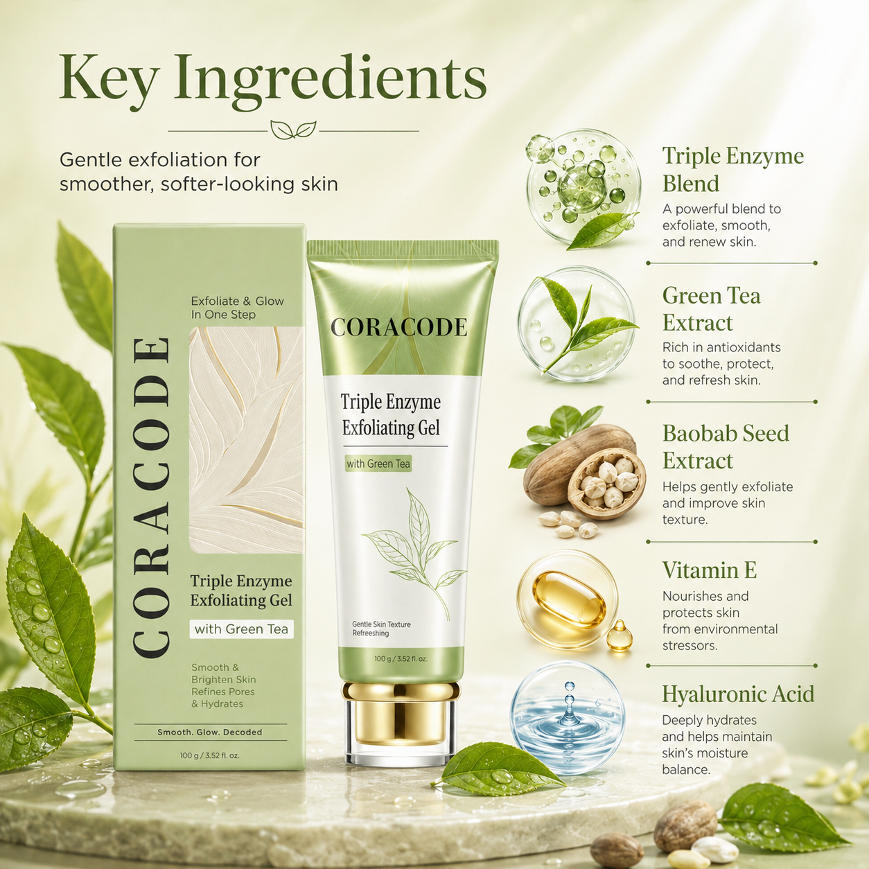 Coracode Triple Enzyme Exfoliating Gel