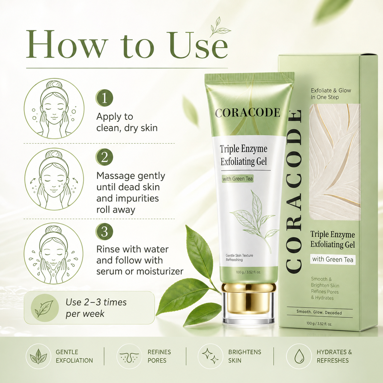 Coracode Triple Enzyme Exfoliating Gel