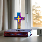 Lámpara levitante de la Santa Biblia con cruz magnética