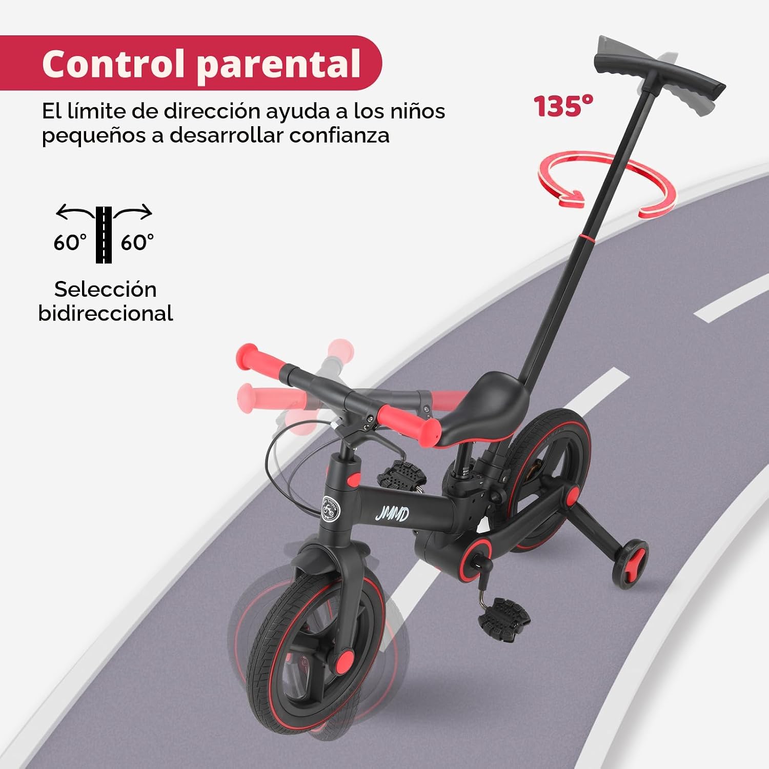 Bicicleta Evolutiva 6 en 1 para Niños de 18 a 60 Meses | Triciclo, Bicicleta de Equilibrio y Pedales Plegable de 12”