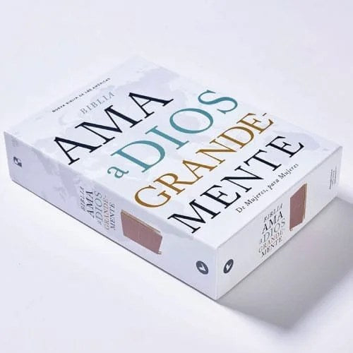 Biblia Ama a Dios Grandemente NBLA Tapa Flexible Oro Rosa PERSONALIZADA con Nombre + Tabs