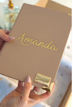 Nude Faux Leather Bible Bundle with Cut-Out Name + Medium Nameplate + Bible Index Tabs