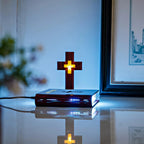 Lámpara levitante de la Santa Biblia con cruz magnética